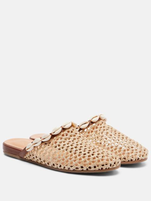 ANCIENT GREEK SANDALS Slipper embellished raffia mules