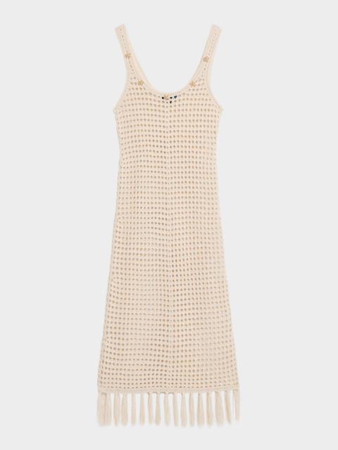 GENERATION LOVE Gia Embellished Crochet Fringe Midi Dress