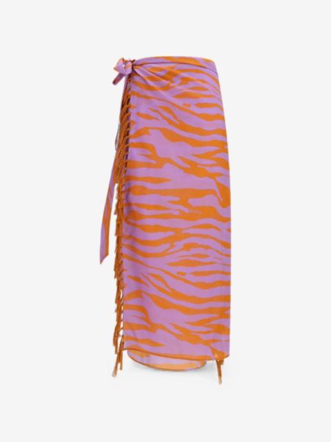 THE ATTICO zebra-print fringed pareo
