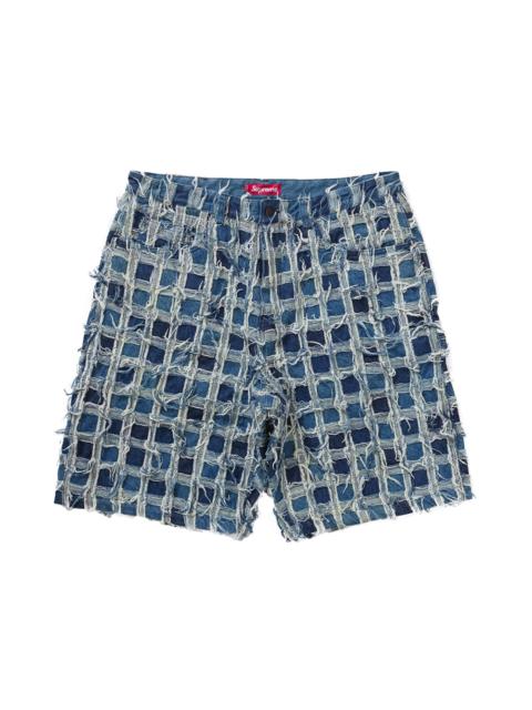Supreme Supreme Frayed Patchwork Baggy Denim Short Washed Blue