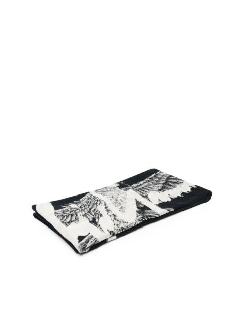 Yohji Yamamoto logo print towel