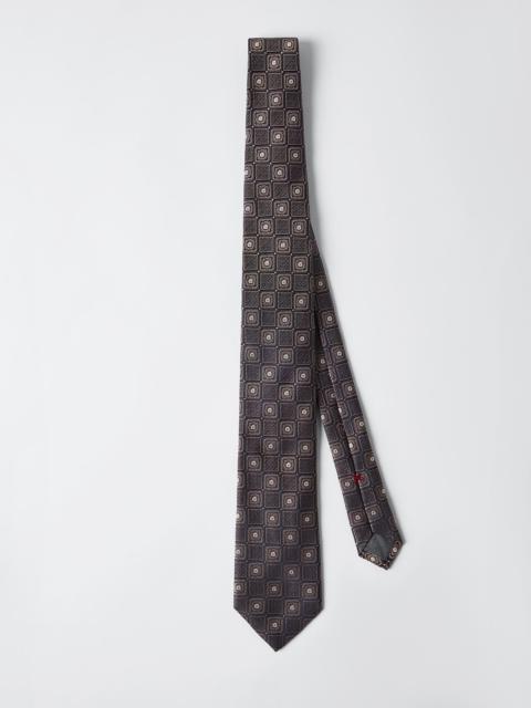 Silk tie with geometric design