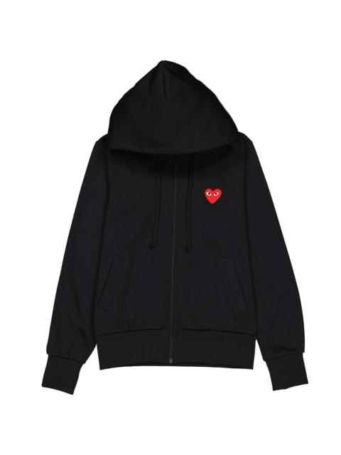 Comme Des Garçons Comme Des Garcons Ladies Long-sleeve Embroidered Heart Logo Hoodie