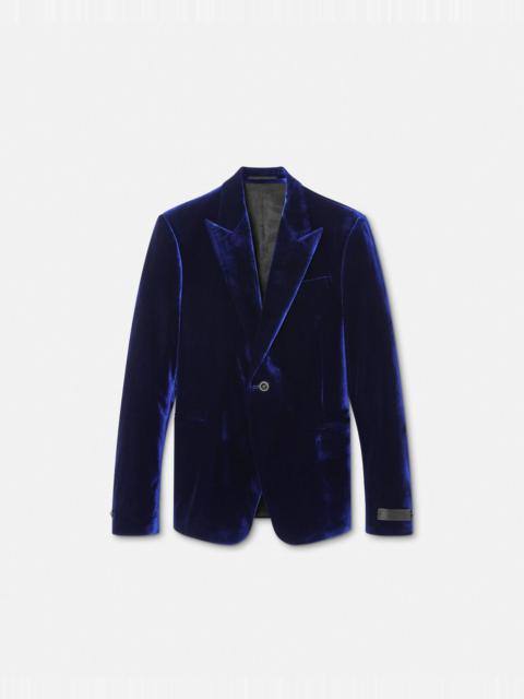 VERSACE Velvet Single-Breasted Blazer