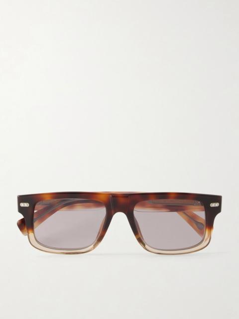 Brunello Cucinelli Aviator-style tortoiseshell acetate sunglasses Tortoiseshell