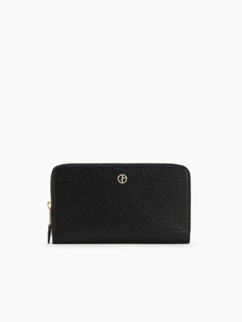 GIORGIO ARMANI La Prima wrap-around zip wallet in pebbled patent leather