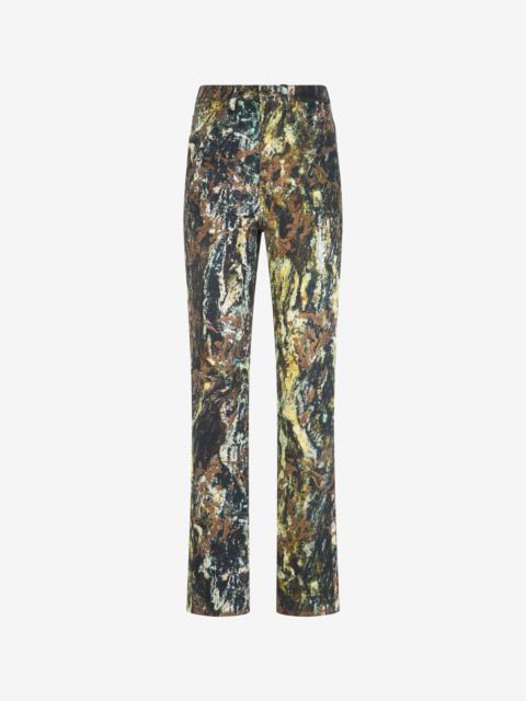 Roberto Cavalli Skinny trousers with Marble print