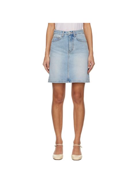 Dunst Blue Faded Denim Miniskirt