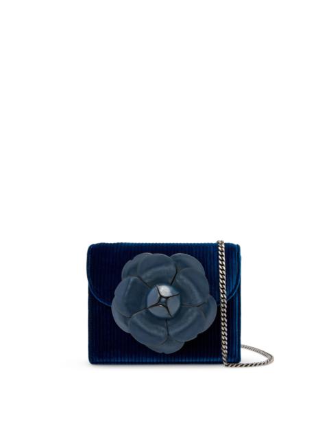 Oscar de la Renta STRIPPED VELVET MINI TRO BAG