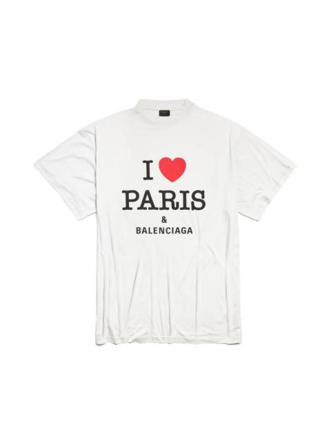 BALENCIAGA I Love Paris & Balenciaga T-shirt Oversized  in White