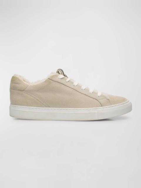 Brunello Cucinelli Lamb Shearling Fur-Lined Low-Top Sneakers