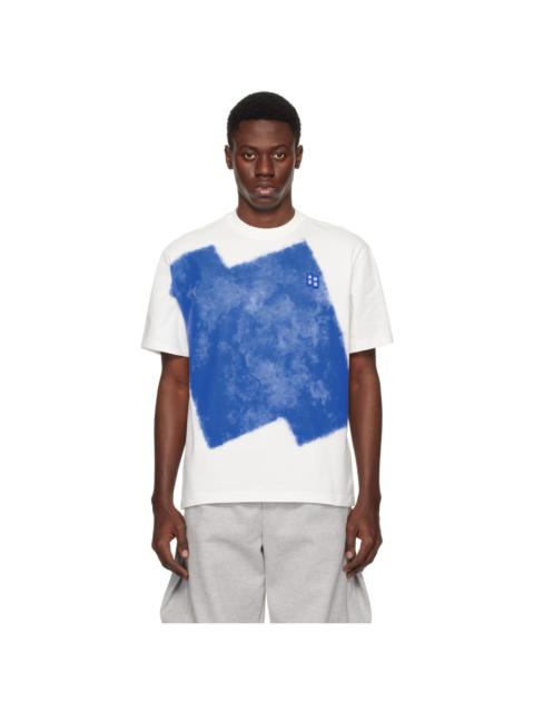 White & Blue Print T-Shirt