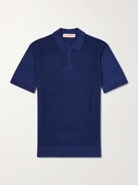 ORLEBAR BROWN Burnham Tie Stitch Linen-blend Polo Shirt