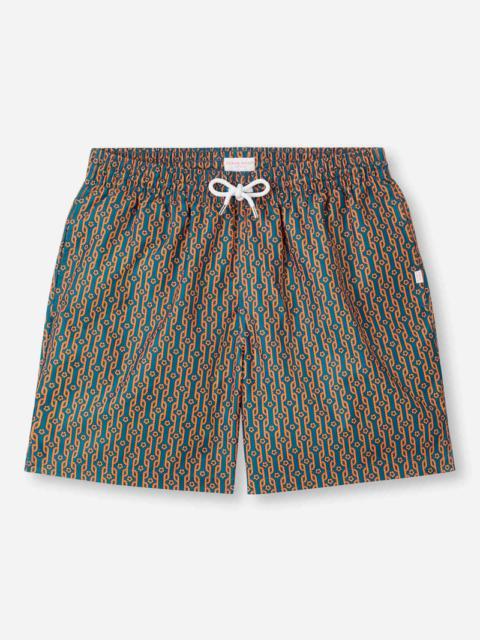 Derek Rose Men's Swim Shorts Blue Rope Print