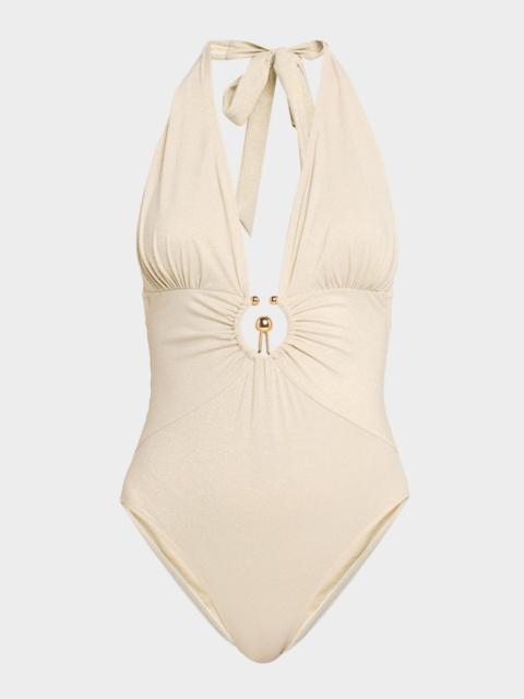 KOBI HALPERIN Devin Ring Halter One-Piece Swimsuit