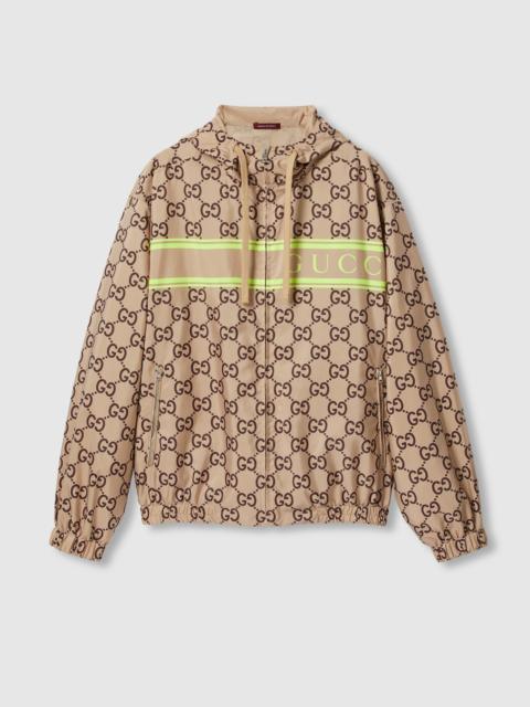 Light nylon GG print hooded jacket