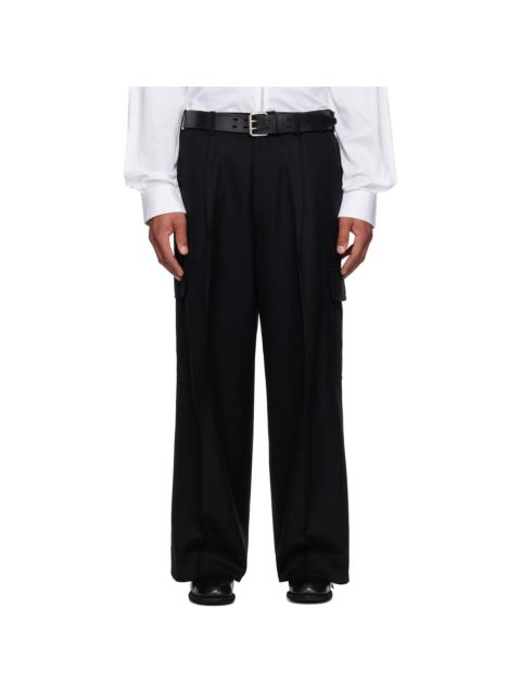 Comme des Garçons Homme Black Wool Serge Cargo Pants