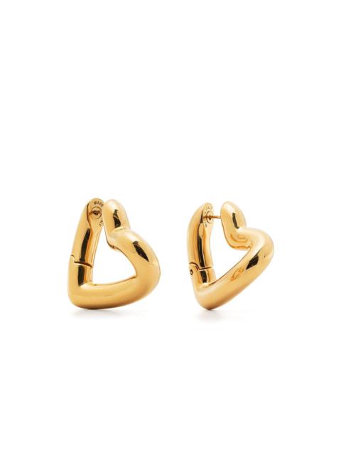 heart-shaped hoop earrings