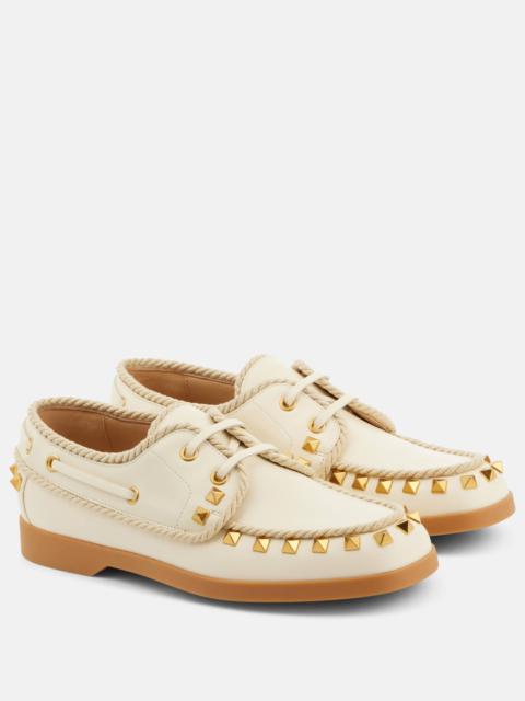 Valentino Palm Avenue Rockstud leather boat shoes