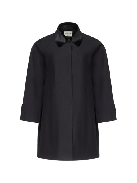 FFORME Agnes Linen-Cotton A-Line Car Coat black