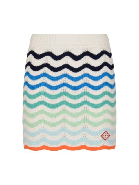 CASABLANCA ribbed wave-patterned mini skirt