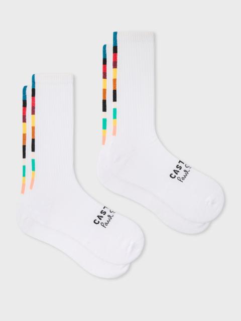 Paul Smith Paul Smith + Castore - White Technical Socks Two Pack