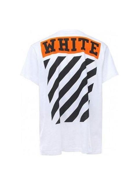 Off-White Off-White Stripe Logo Printing Short Sleeve Ordinary Version White OMAA002G20JER0100119