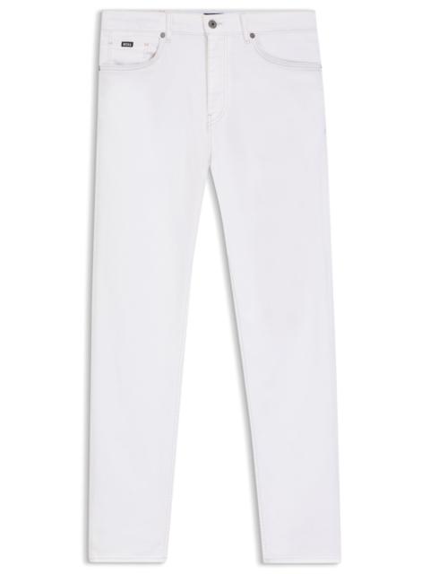 BOSS FIVE-POCKET JEANS IN WHITE STRETCH DENIM