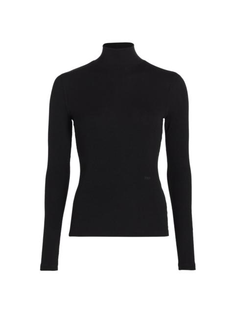 FRAME Women's Rib Turtleneck Sweater - Noir
