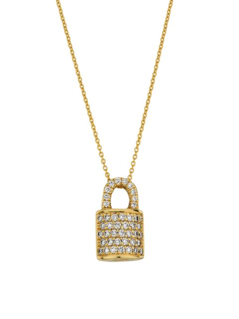 ROBERTO COIN Women's Tiny Treasures Lock 18K White Gold, Ruby & 0.45 TCW Diamond Necklace - Yellow Gold