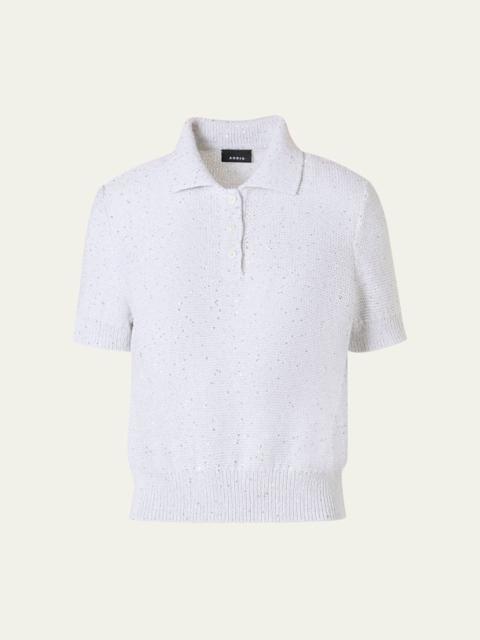 AKRIS Micro Sequined Short Knit Sweater