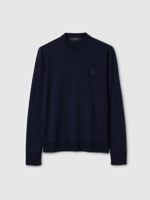GUCCI Knit wool sweater with embroidery