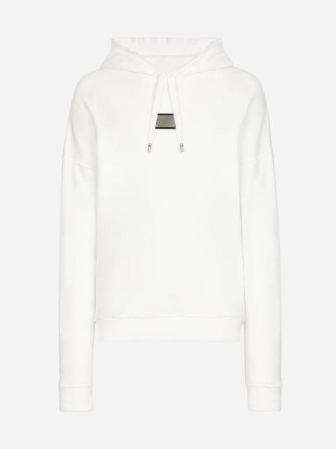 Dolce & Gabbana Jersey terry hoodie with logo tag