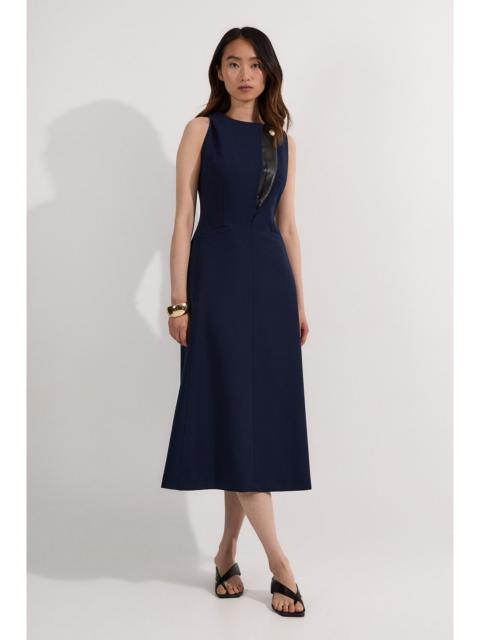 KAREN MILLEN Compact Stretch Contrast Tipped Full Skirted Maxi Dress