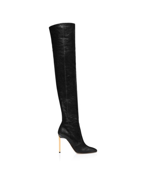 TOM FORD STAMPED PYTHON LEATHER CARINE OVER THE KNEE BOOT