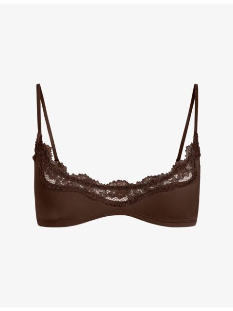 SKIMS Fits Everybody Lace Scooped Stretch-Woven Bralette