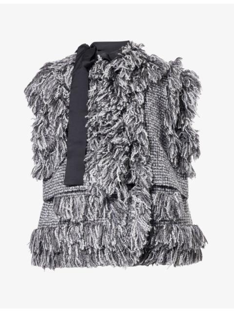 sacai Tweed Wool-Blend Vest
