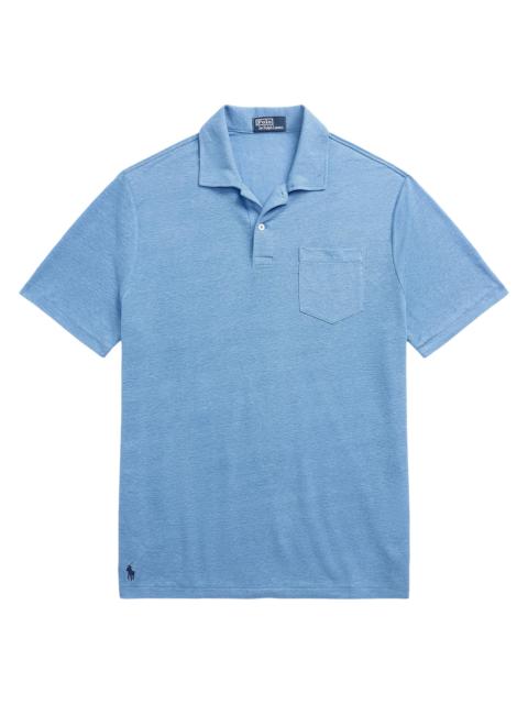Polo Ralph Lauren Men's Linen Polo Shirt - Riviera Blue