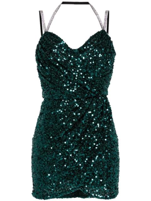 Dolce & Gabbana crystal-embellished sequinned mini dress