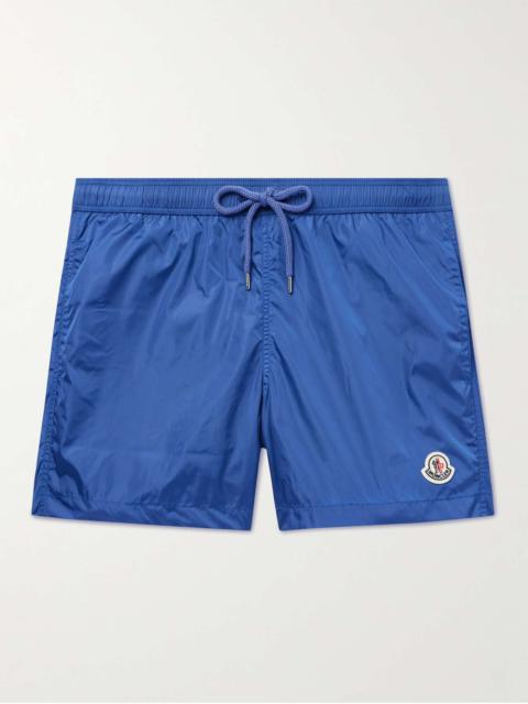 Moncler Straight-Leg Mid-Length Logo-Appliquéd Swim Shorts