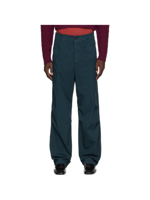 Dries Van Noten Green Cotton Trousers