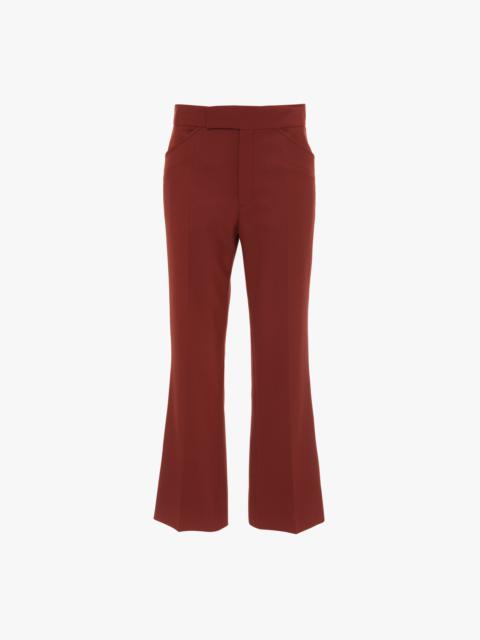 Wide Cropped Flare Trouser In Russet