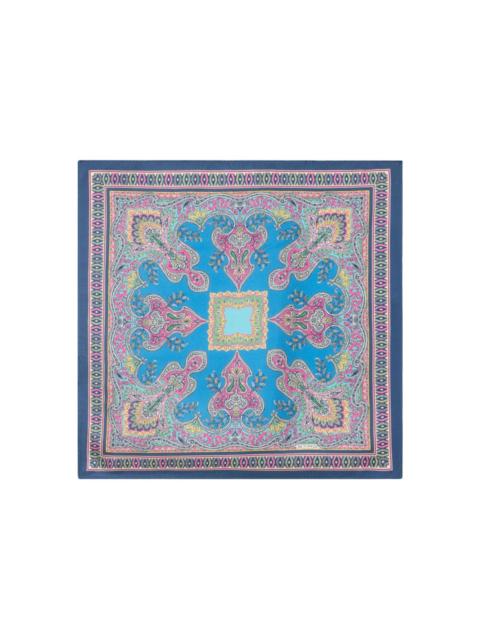 Etro floral paisley silk pocket square