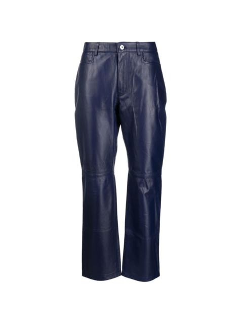 Straight Leg Leather Pant