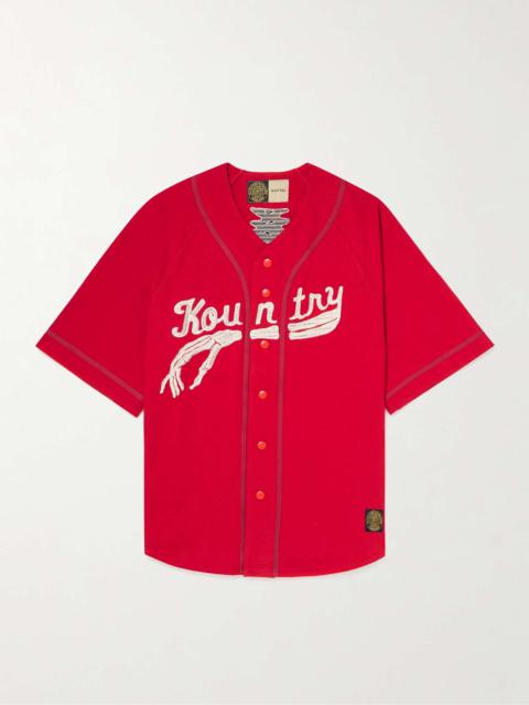 Kapital Oversized Logo-Appliquéd Cotton-Jersey Baseball Shirt