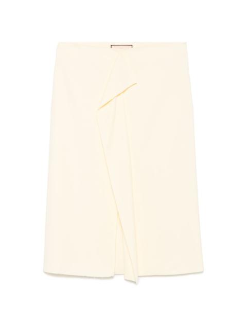 Plan C draped-detail midi dress