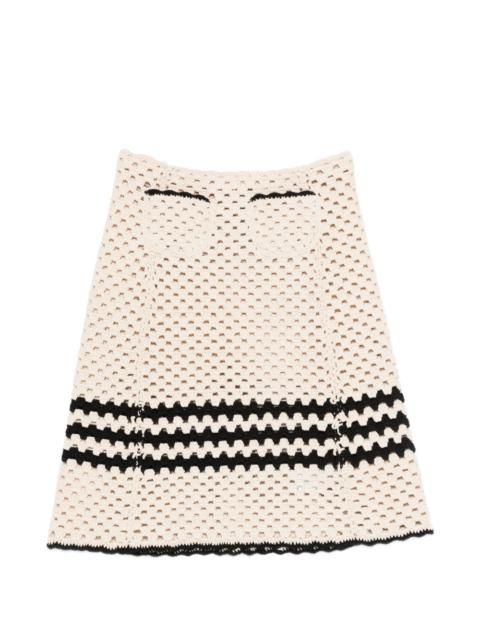 N°21 knitted-construction stripe-detail skirt