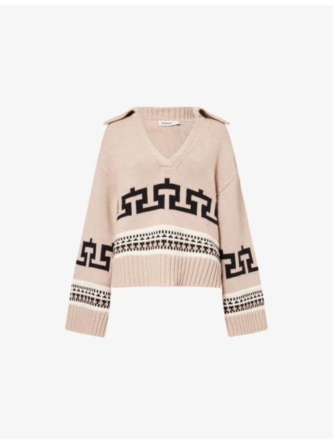 O'Reilly Open-Neck Collar Cashmere-Blend Jumper