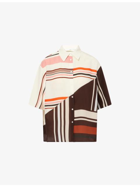 SIR. Thistle Short-Sleeve Silk Shirt