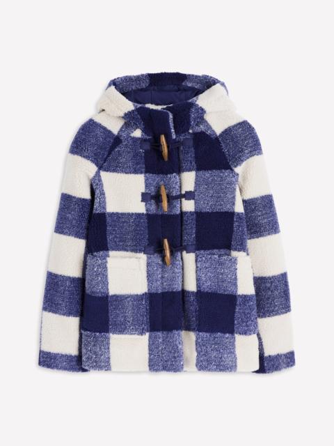 BODEN Borg Duffle Coat-College Navy Gingham